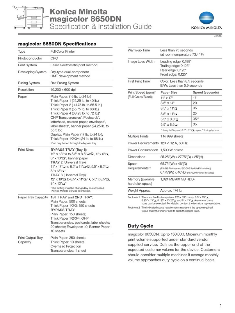 Konica Minolta magicolor 8650DN User manual Konica Minolta magicolor 8650DN User manual