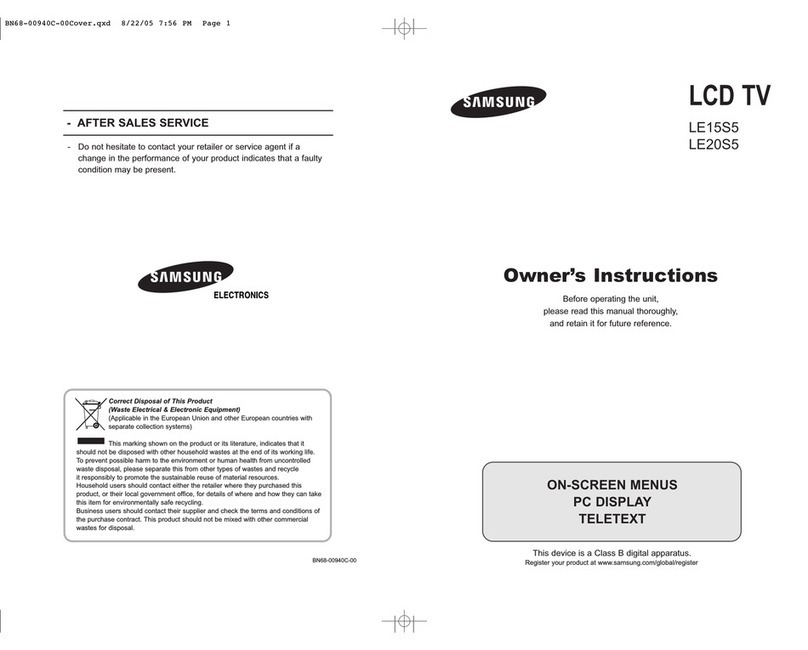 Samsung LE15S51BP User manual Samsung LE15S51BP User manual