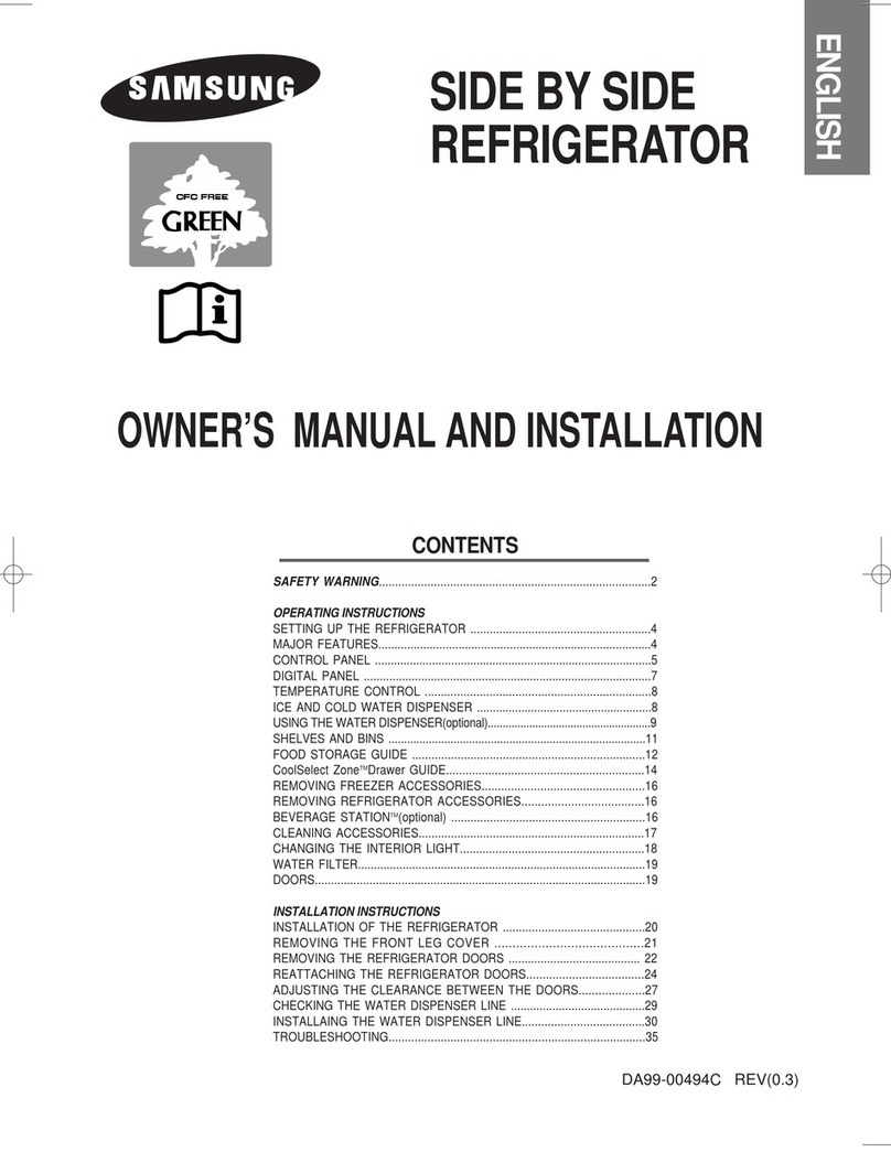 Samsung RS23NAMS Safety guide