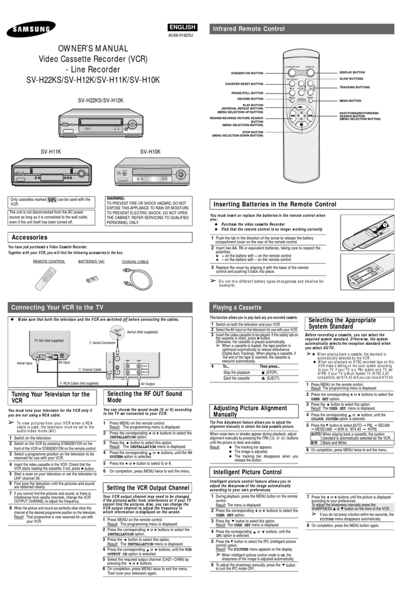 Samsung SV-H10K User manual