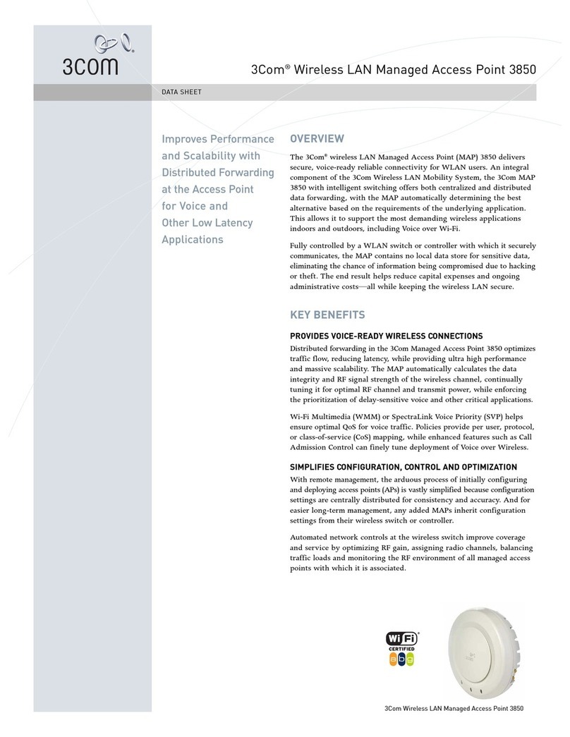 3Com 3CRWX385075A - Wireless LAN Managed Access Point... User manual