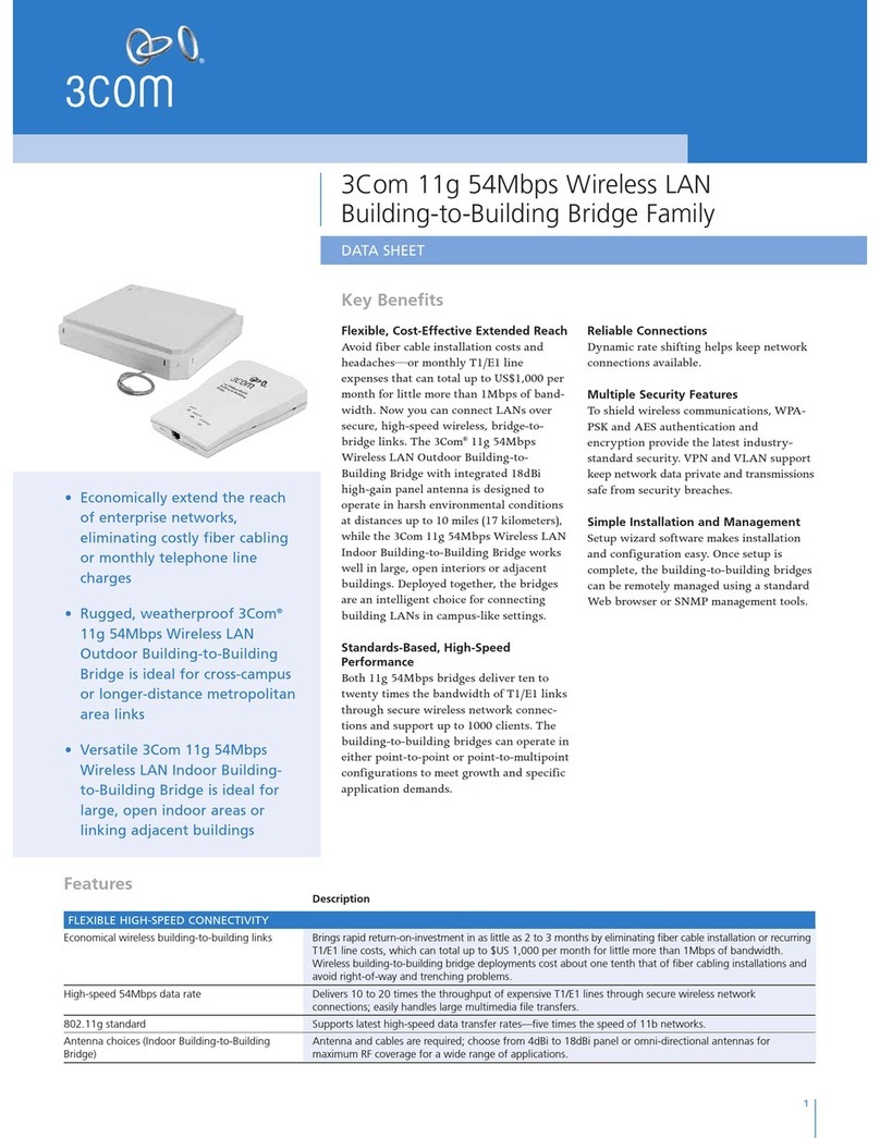3Com 3CRWEASYG73 - 11g Wireless LAN Outdoor User manual