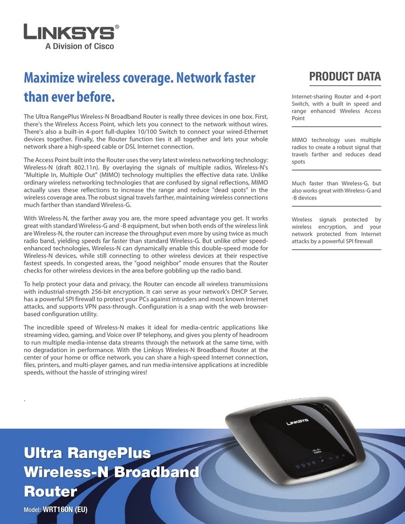 Linksys WRT160N - Wireless-N Broadband Router... Product data