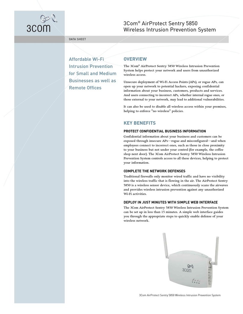 3Com 3CRWX5850GS - AirProtect Sentry 5850 Wireless Intrusion Prevention... User manual