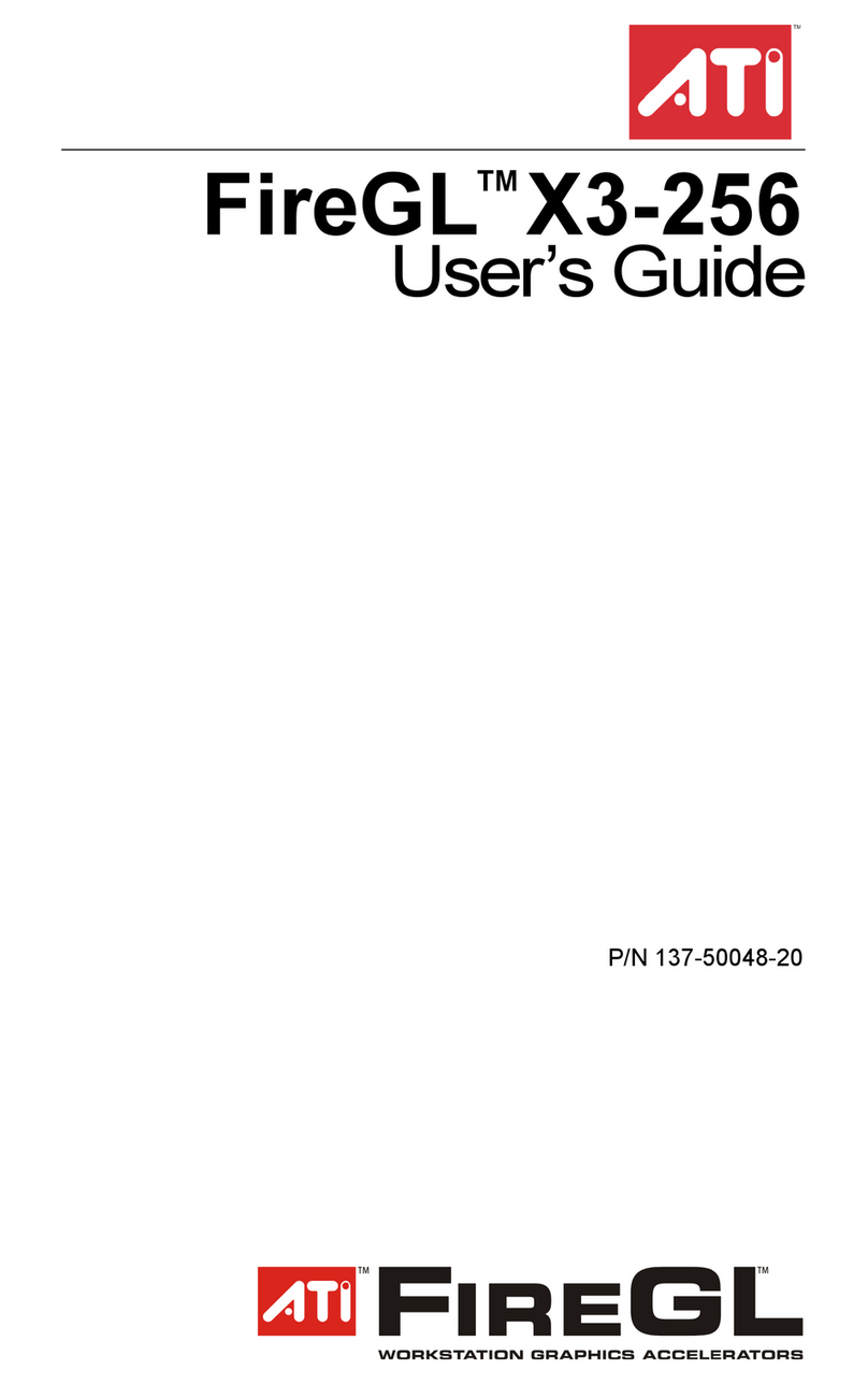 ATI Technologies X3-256 - 100-505096 FireGL 256MB AGP 4x/8x Dual DVI Graphics... User manual