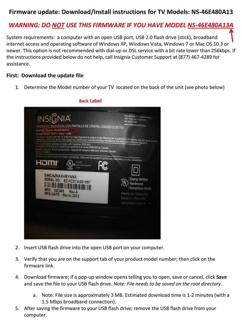 Insignia NS-46E480A13A Mounting instructions