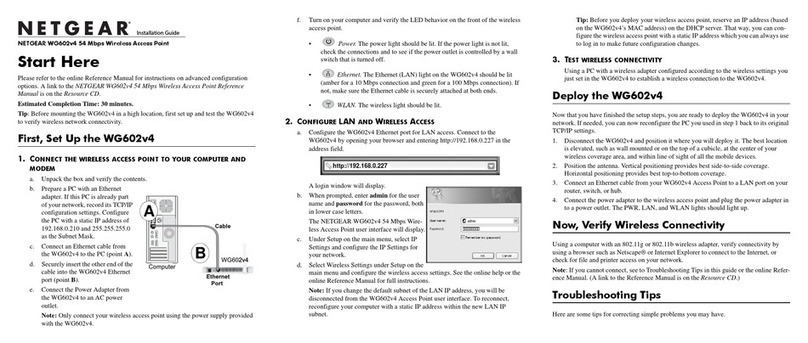 NETGEAR WG602v4 - Wireless Access Point User manual NETGEAR WG602v4 - Wireless Access Point User manual