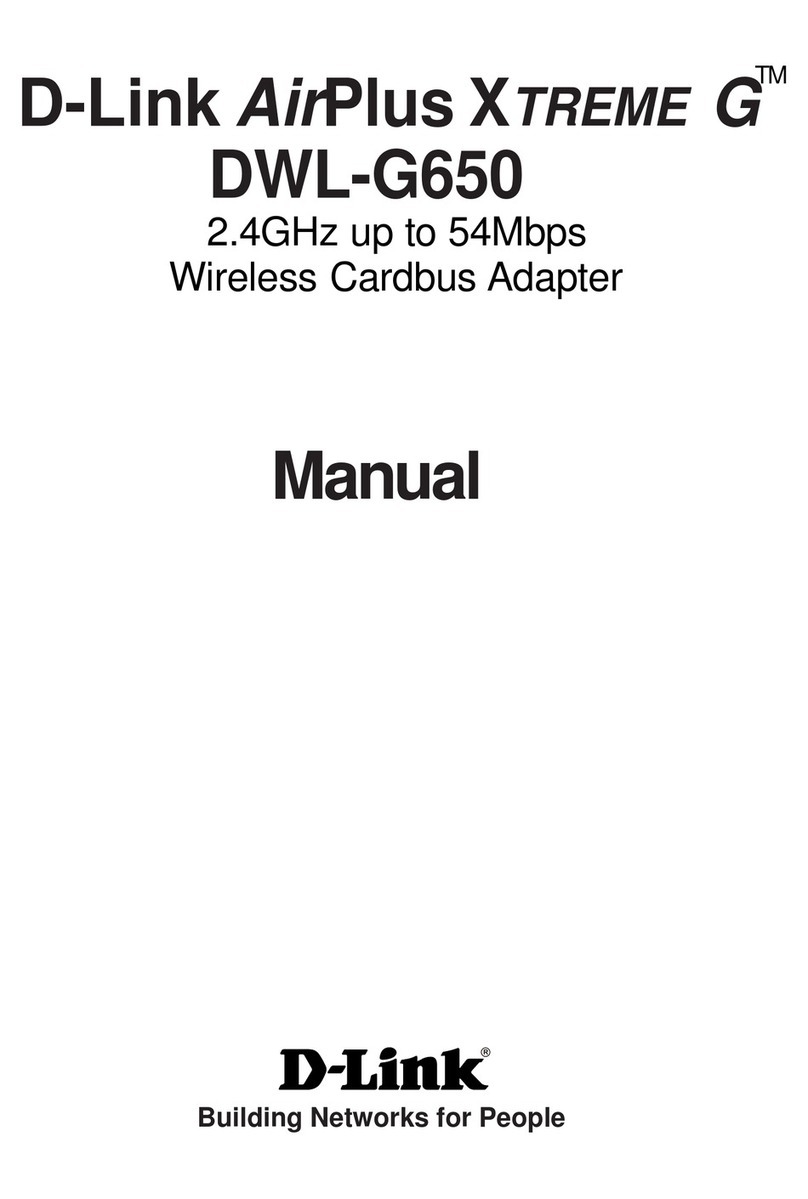 D-Link DWL-G650 - AirPlus Wireless 802.11b 11Mbps/802.11g 54Mbps PC... User manual D-Link DWL-G650 - AirPlus Wireless 802.11b 11Mbps/802.11g 54Mbps PC... User manual