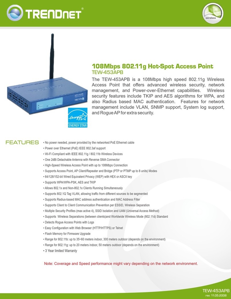 TRENDnet TEW-453APB - 108Mbps Wireless Super G HotSpot Access... User manual TRENDnet TEW-453APB - 108Mbps Wireless Super G HotSpot Access... User manual