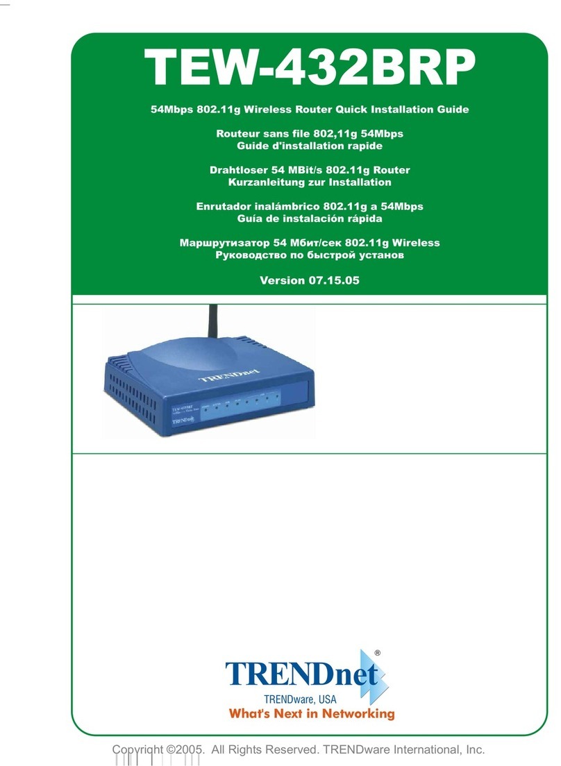 TRENDnet TEW-432BRP - Wireless Router User manual TRENDnet TEW-432BRP - Wireless Router User manual