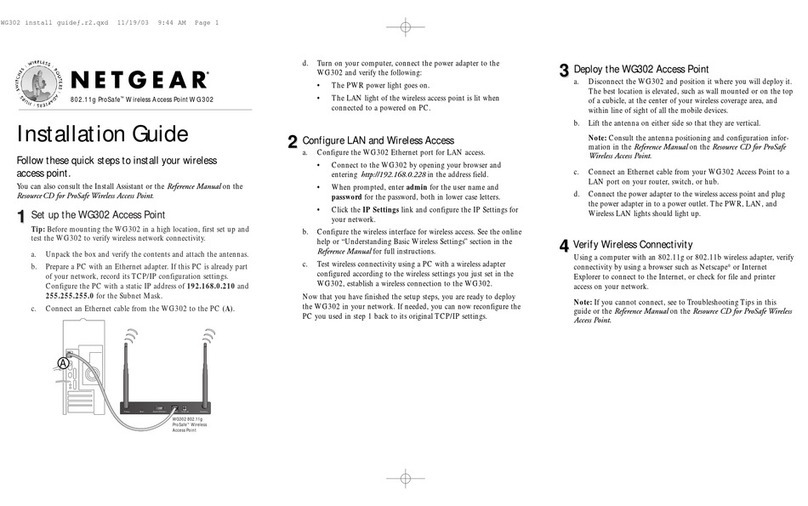 NETGEAR WG302v1 - ProSafe 802.11g Wireless Access... User manual