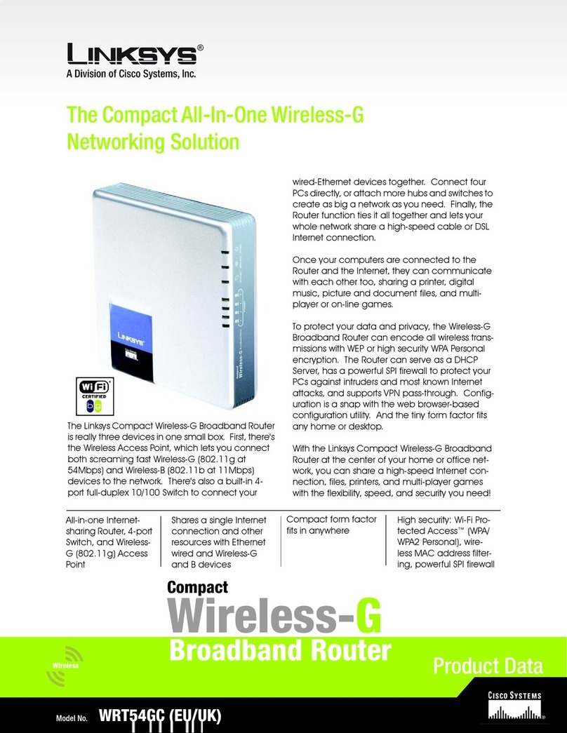 Linksys WRT54GC - Compact Wireless-G Broadband Router... Product data