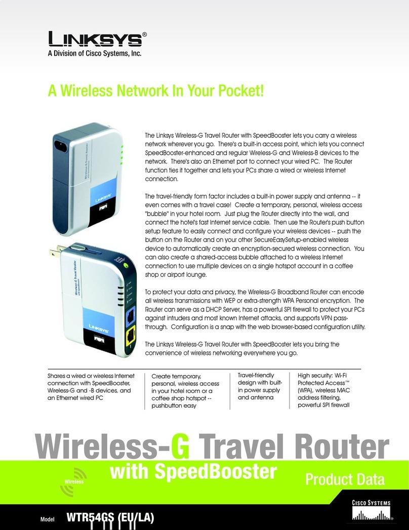 Linksys WTR54GS Product data