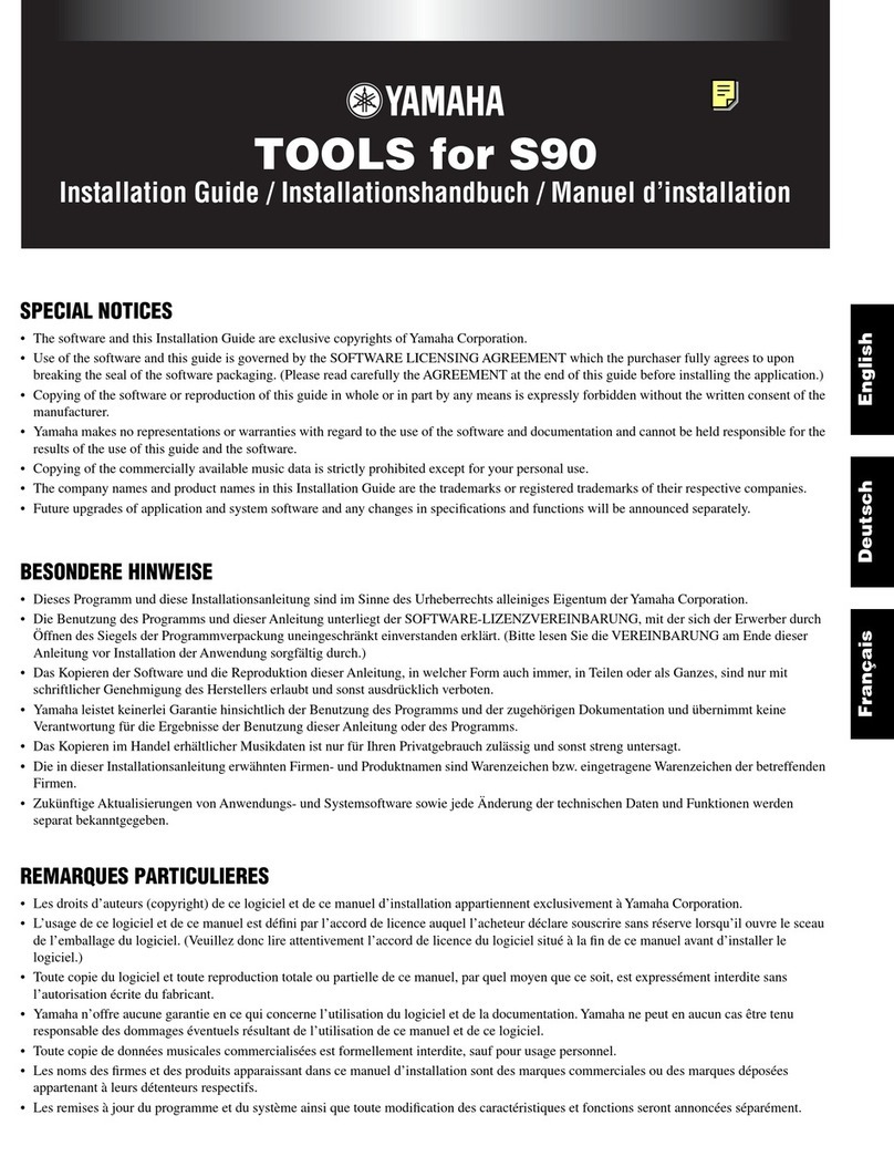 Yamaha TOOLS for S90 Software installation guide Yamaha TOOLS for S90 Software installation guide