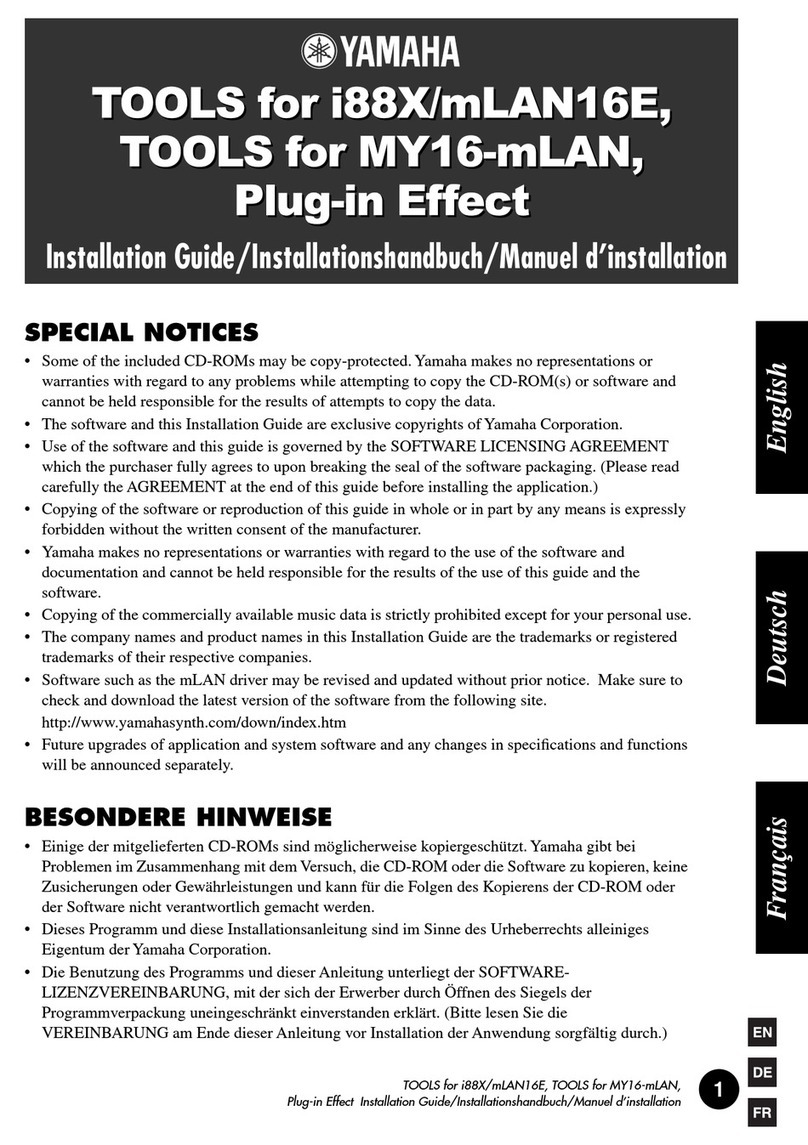 Yamaha TOOLS for MY16-mLAN User manual