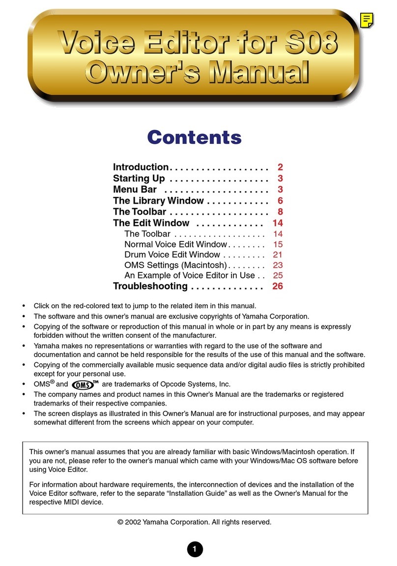 Yamaha S08 Voice Editor User manual