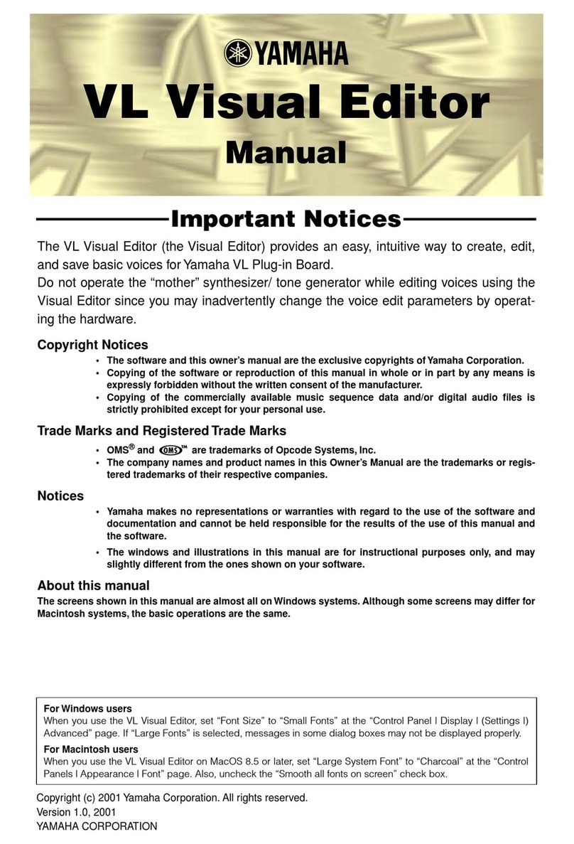 Yamaha VL Visual Editor User manual