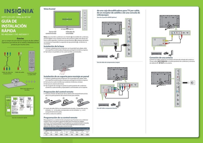 Insignia NS-40E560A11 Quick setup guide