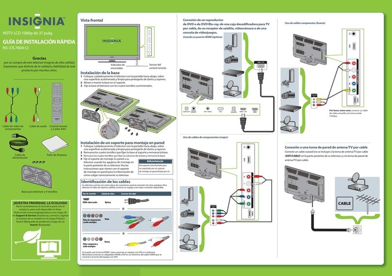 Insignia NS-37L760A12 Parts list manual