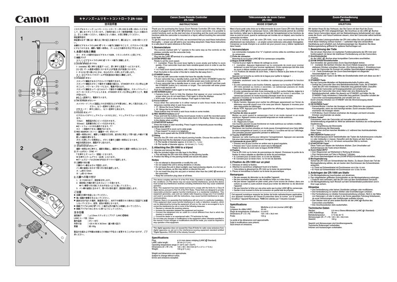 Canon ZR-1000 instructions