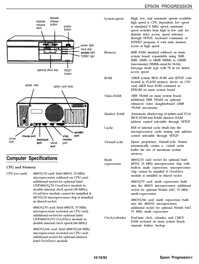 Epson Progression Installation and operation manual