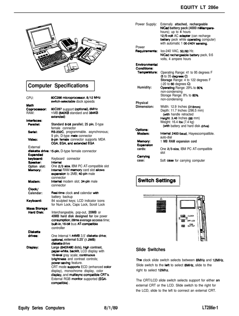 Epson Equity LT-286e Installation and operation manual