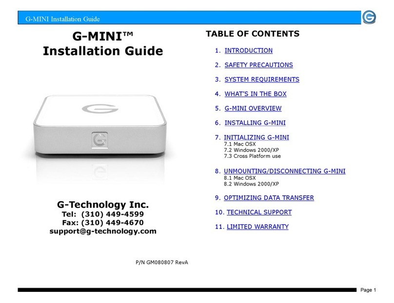 G-Technology G-Mini User manual