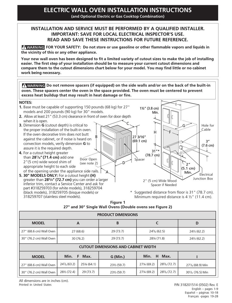 Frigidaire FEB30T7FCB User manual