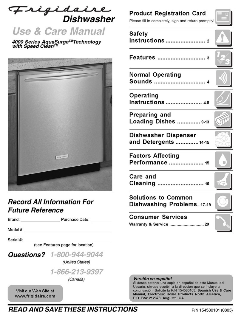Frigidaire PLD4375RFC - Fully Integrated Dishwasher User manual