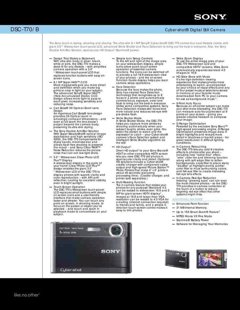 Sony DSC-T70/B - Cyber-shot Digital Still Camera User manual