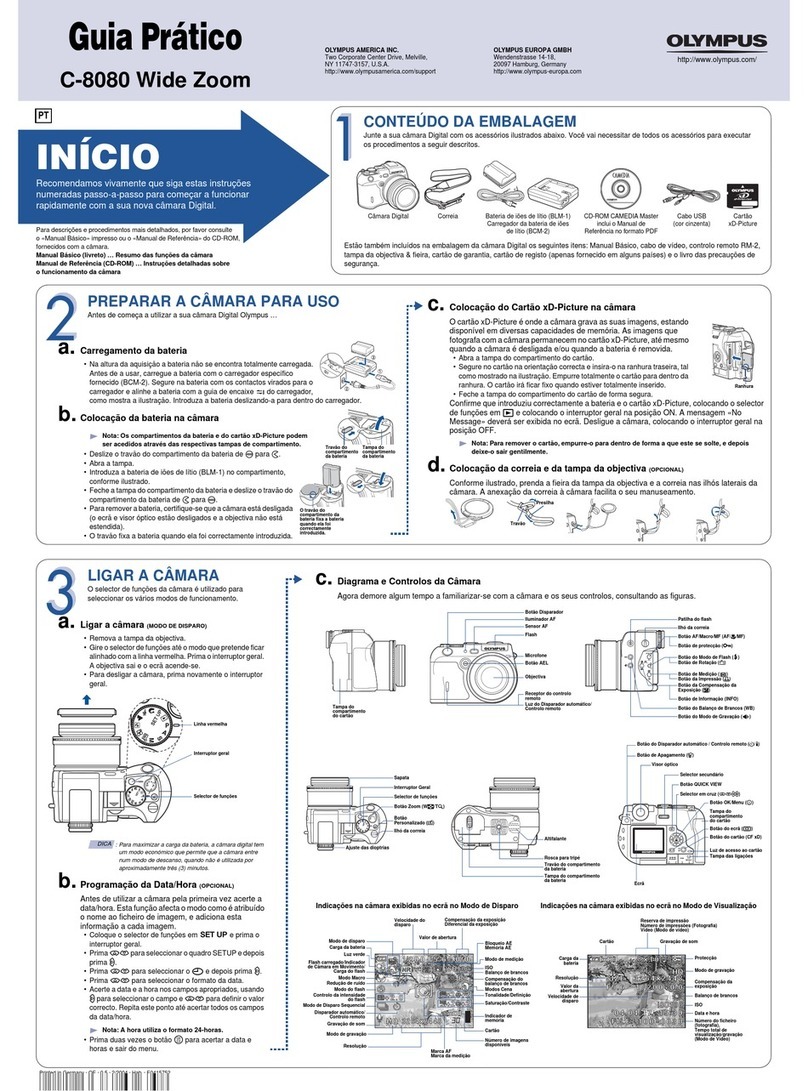 Olympus 8080 - CAMEDIA C Wide Zoom Digital Camera User manual