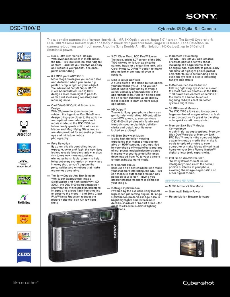 Sony DSC-T100/B - Cyber-shot Digital Still Camera Specifications