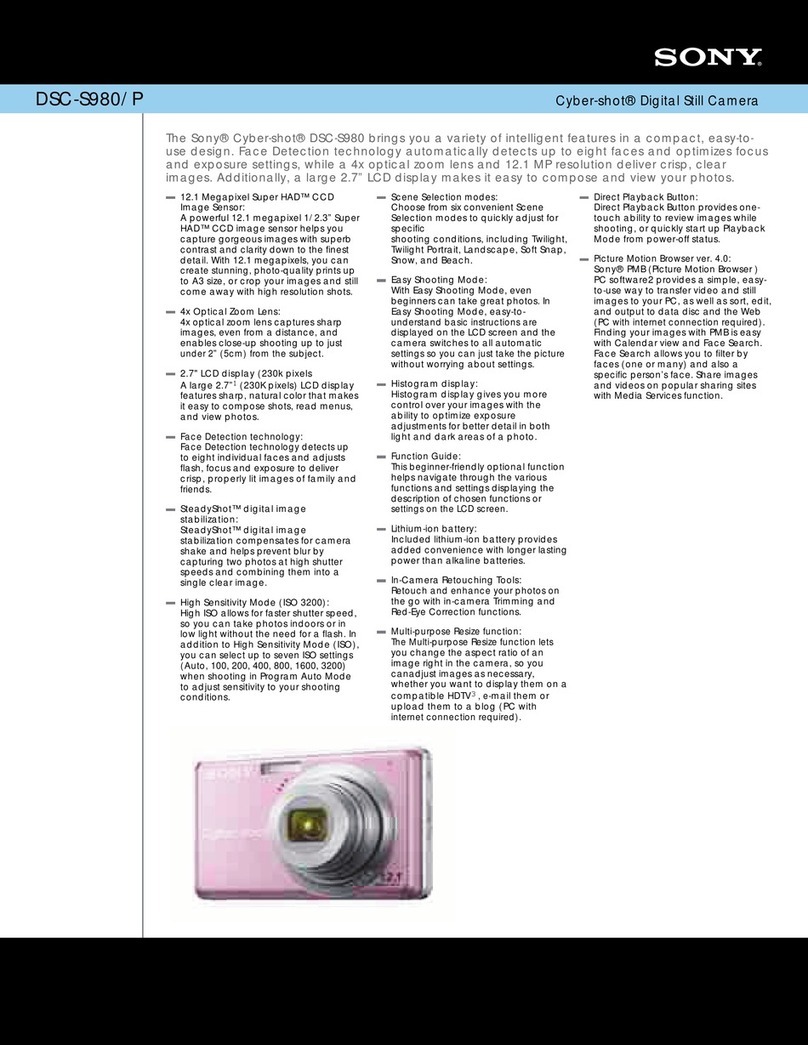 Sony DSC-S980/P - Cyber-shot Digital Still Camera User manual