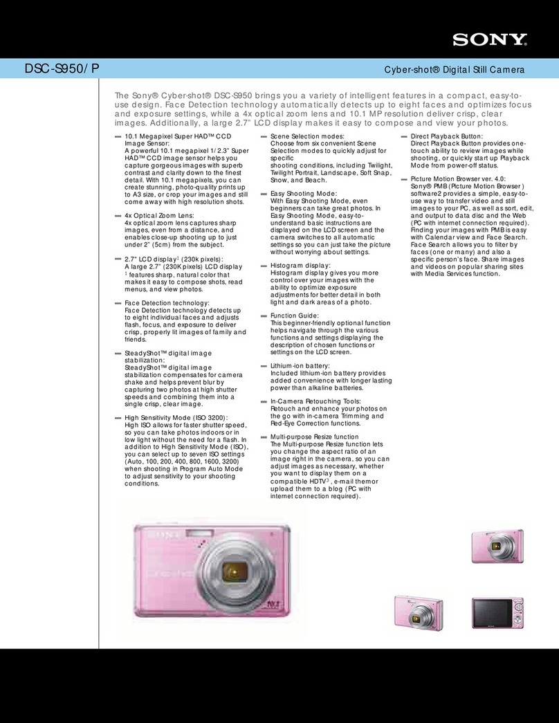Sony DSC-S950/P - Cyber-shot Digital Still Camera User manual