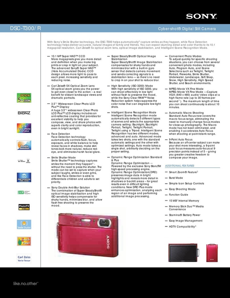 Sony DSC-T300/R - Cyber-shot Digital Still Camera User manual