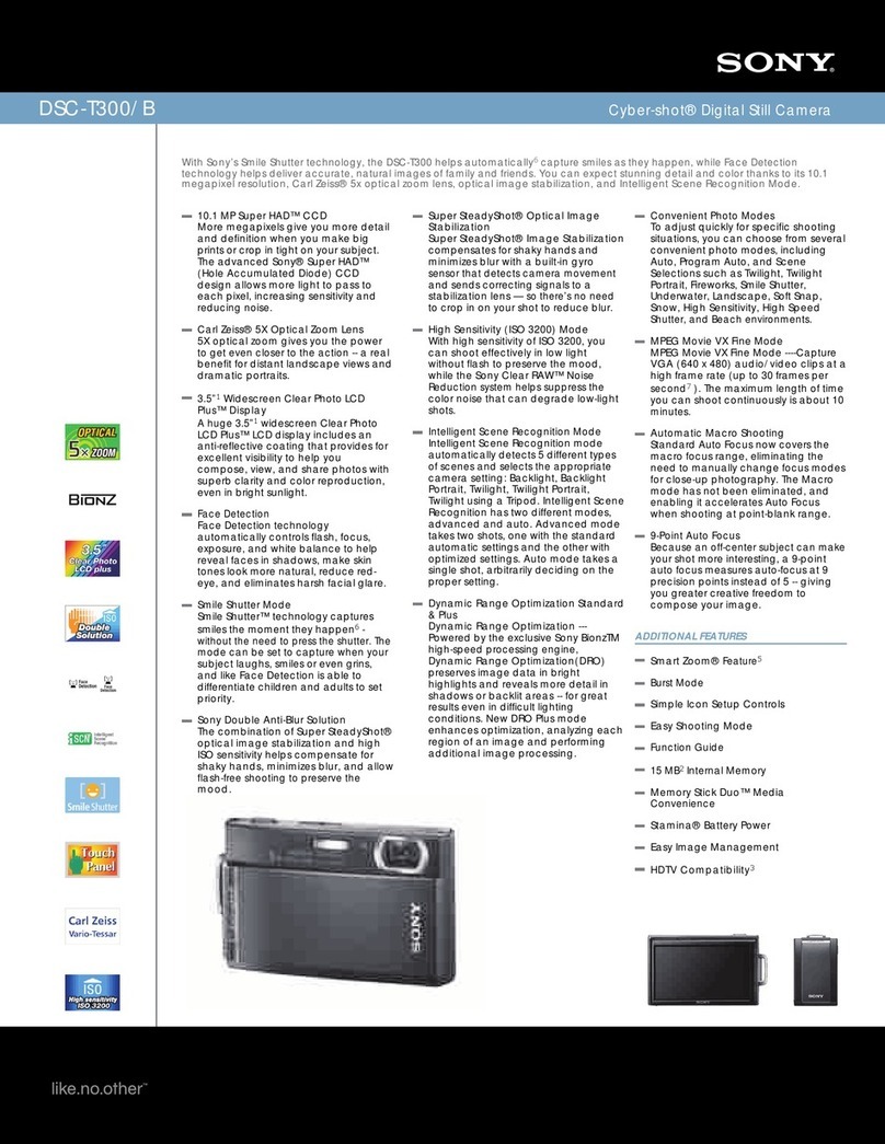 Sony DSC-T300/B - Cyber-shot Digital Still Camera Specifications