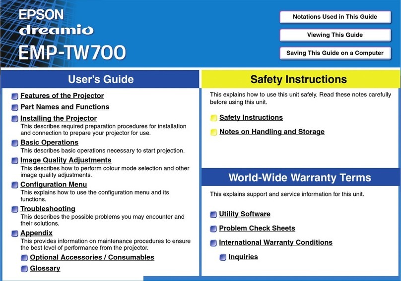 Epson EMP-TW 700 User manual
