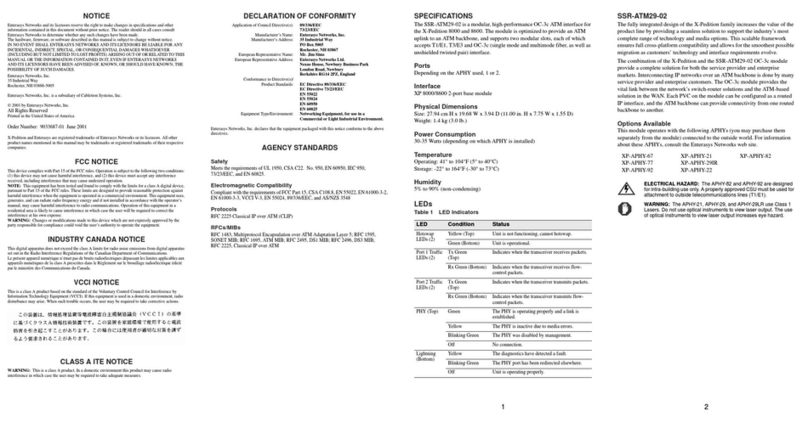 Enterasys SSR-ATM29-02 User manual