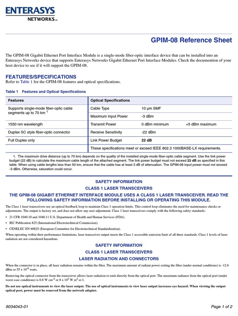 Enterasys GPIM-08 User manual