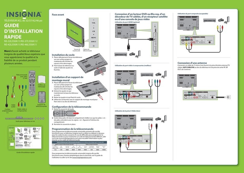 Insignia NS-46L550A11 Installation and operation manual