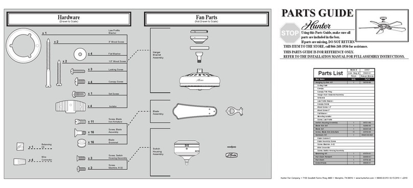 Hunter 23957 Parts guide