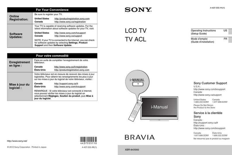 Sony Bravia XBR-84X900 User manual Sony Bravia XBR-84X900 User manual