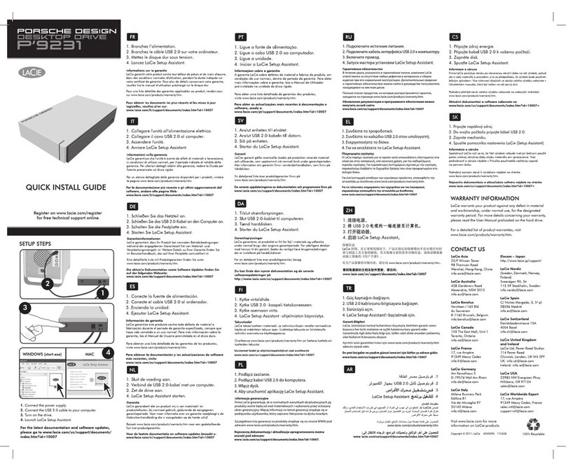 LaCie Porsche Design P 9231 Quick install guide