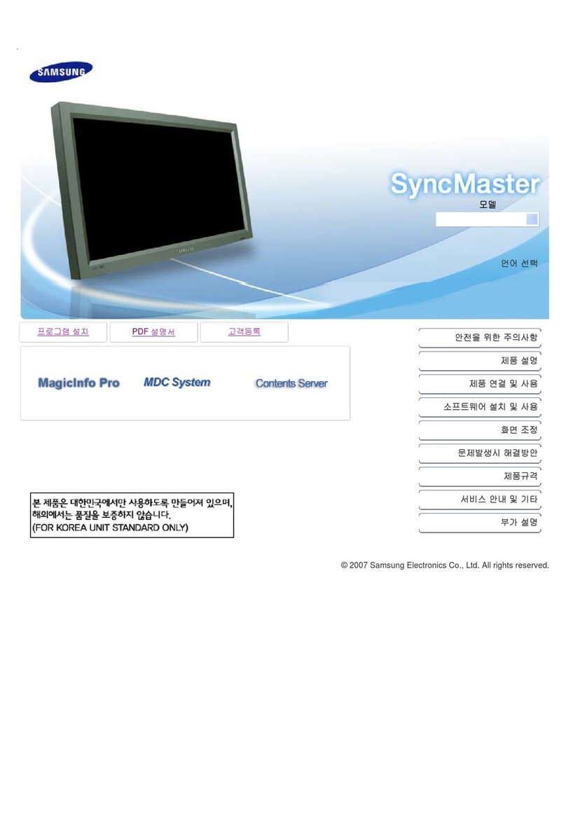 Samsung 820DXn - SyncMaster - 82" LCD Flat Panel... User manual