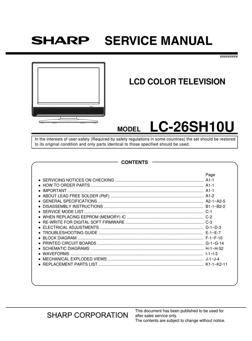 Sharp LC-26SH10U - 26" LCD TV Service manual