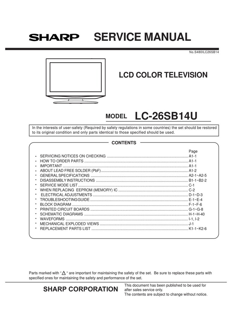 Sharp LC-26SB14U - 26" LCD TV User manual