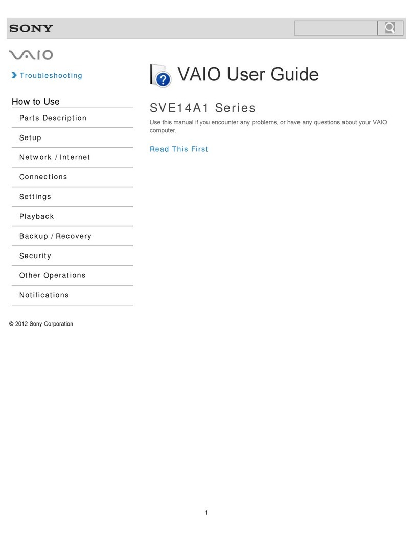 Sony SVE14A1HFXBC user guide