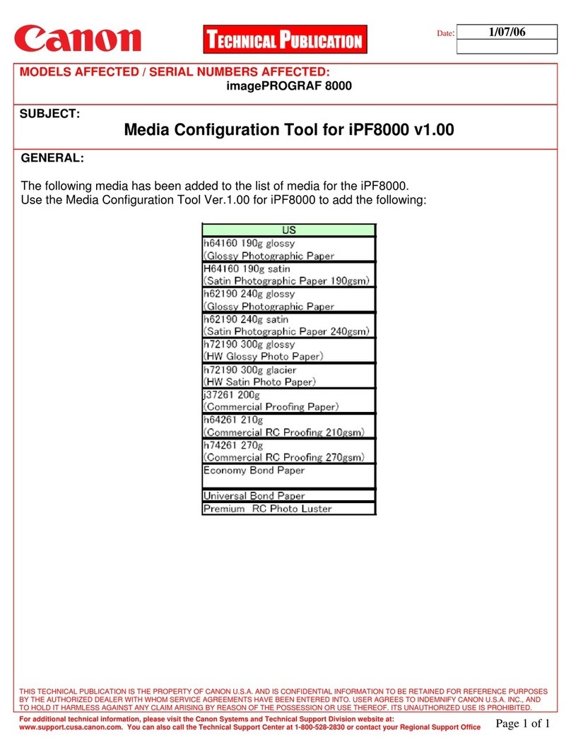 Canon iPF8000 - imagePROGRAF Color Inkjet Printer Technical manual