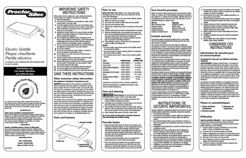 Proctor-Silex 38513 Owner's manual