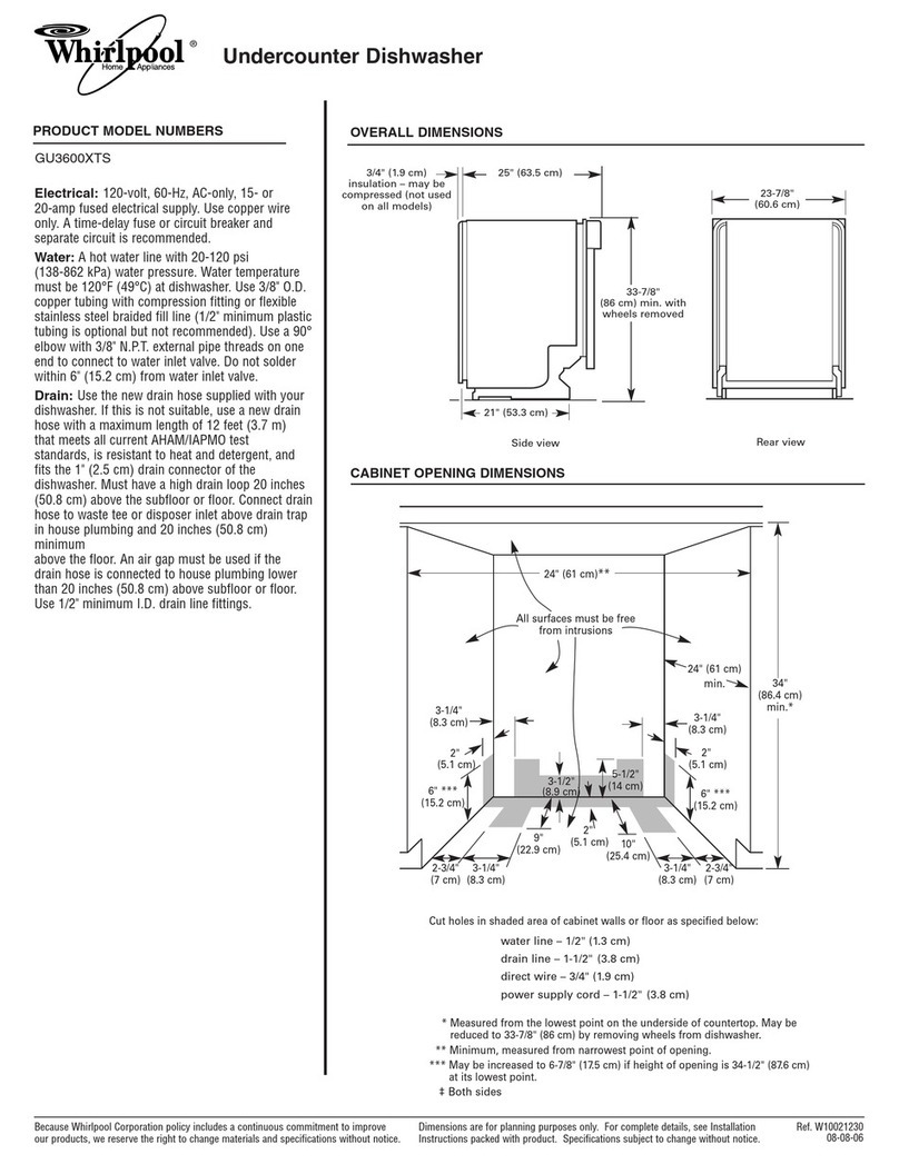 Whirlpool GU3600XTSQ Dimensions